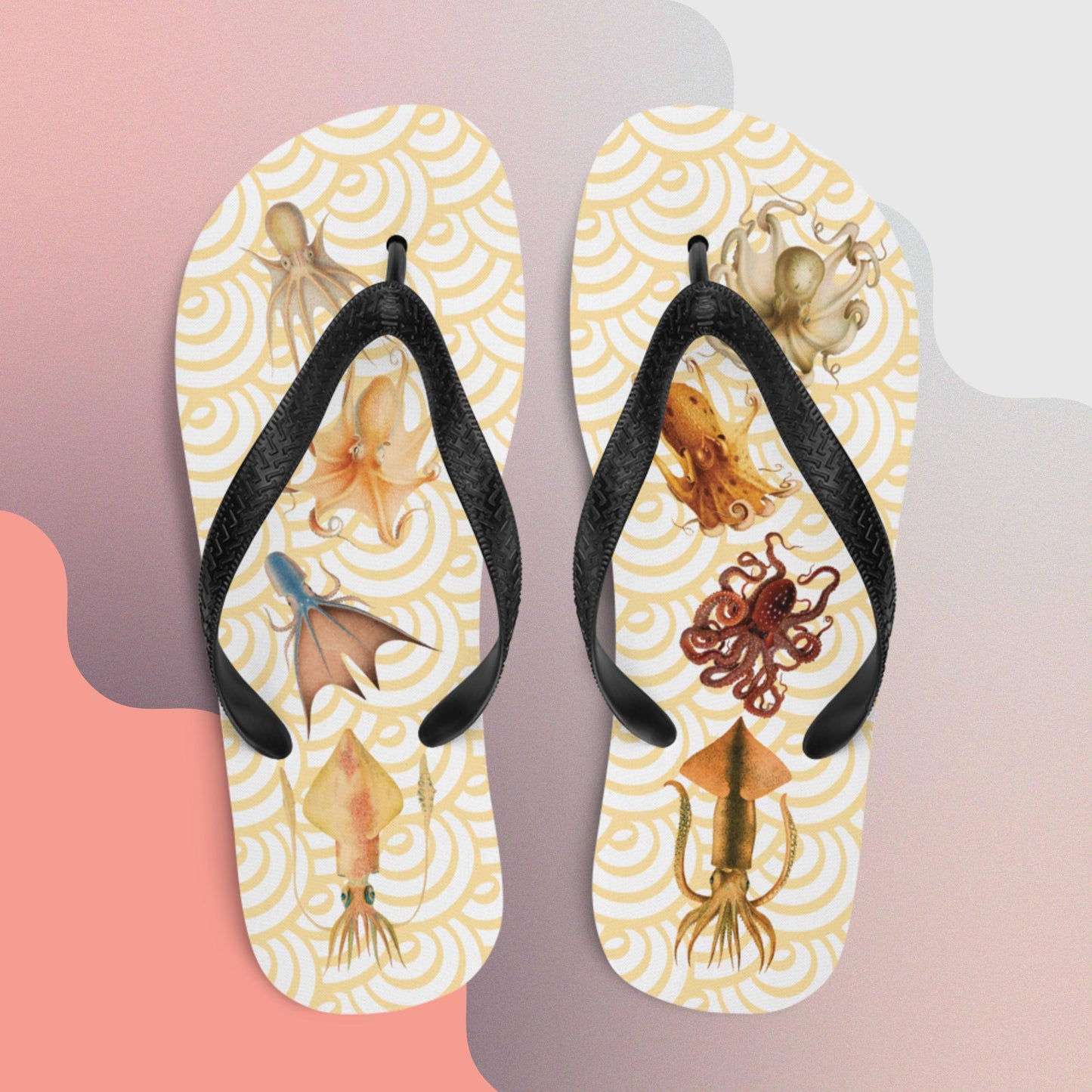 Cephalopod Party! Flip Flops