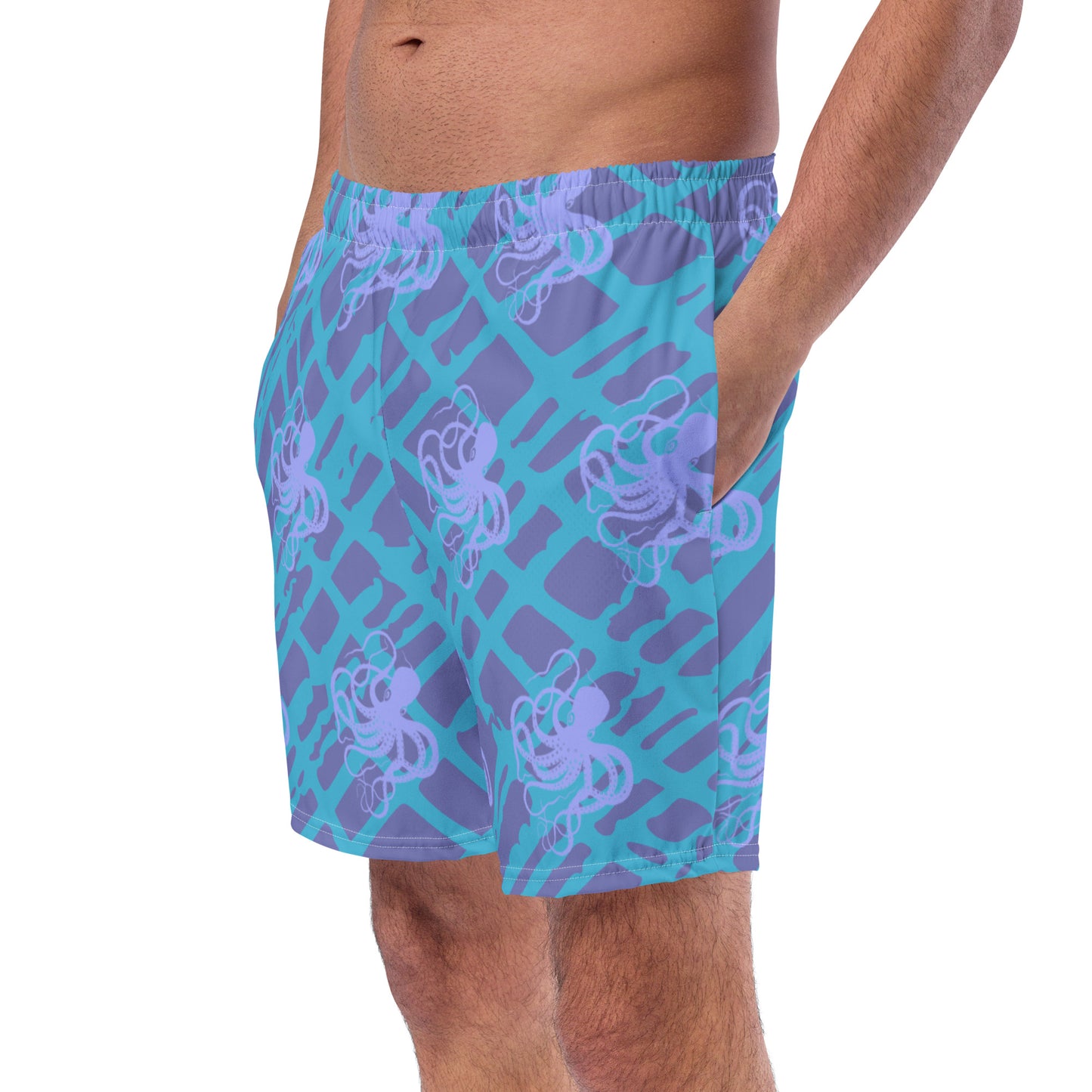 Men's Purple Octopus Swim Trunks