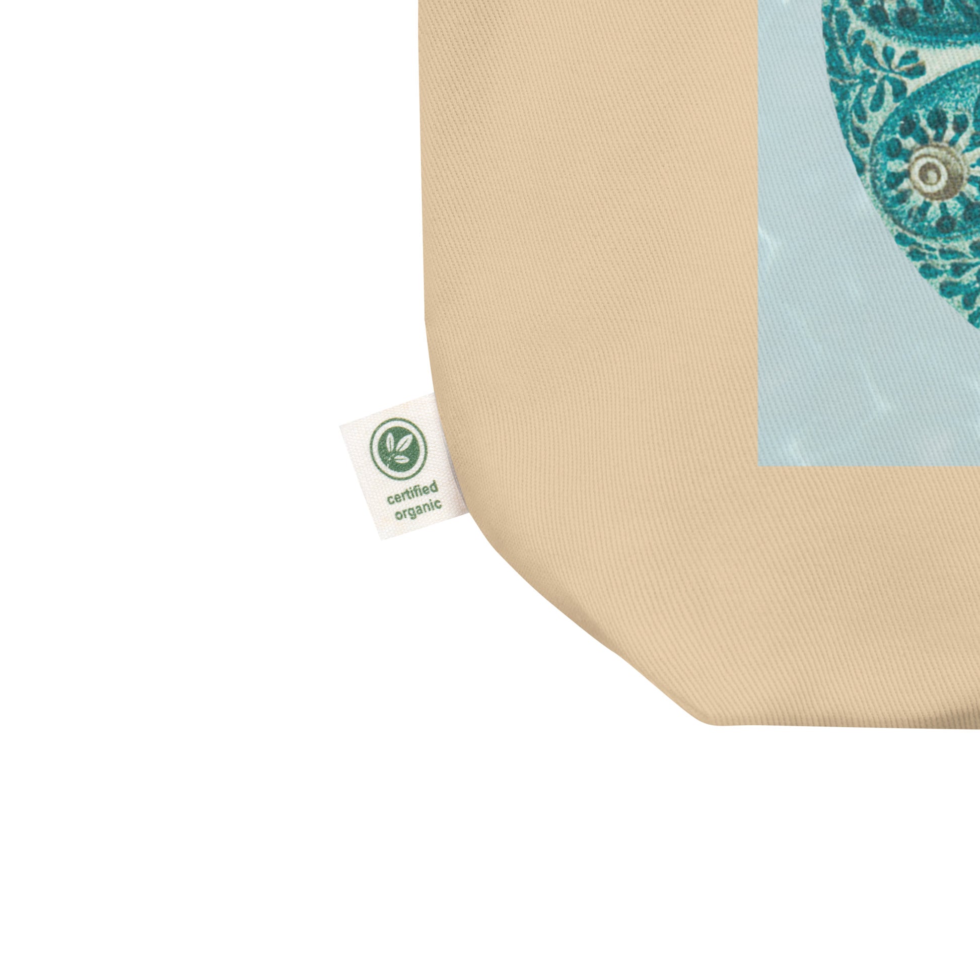 Eco tote bag with vintage tunicate sea squirt illustration in blue — sustainable cotton tote with marine biology design
