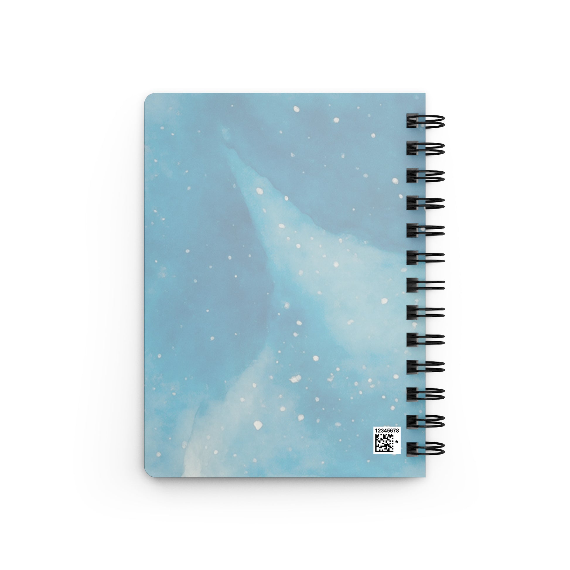 Cuttlefish watercolor spiral journal — warm-toned cephalopod illustration on glossy cover with metal spiral binding - back cover