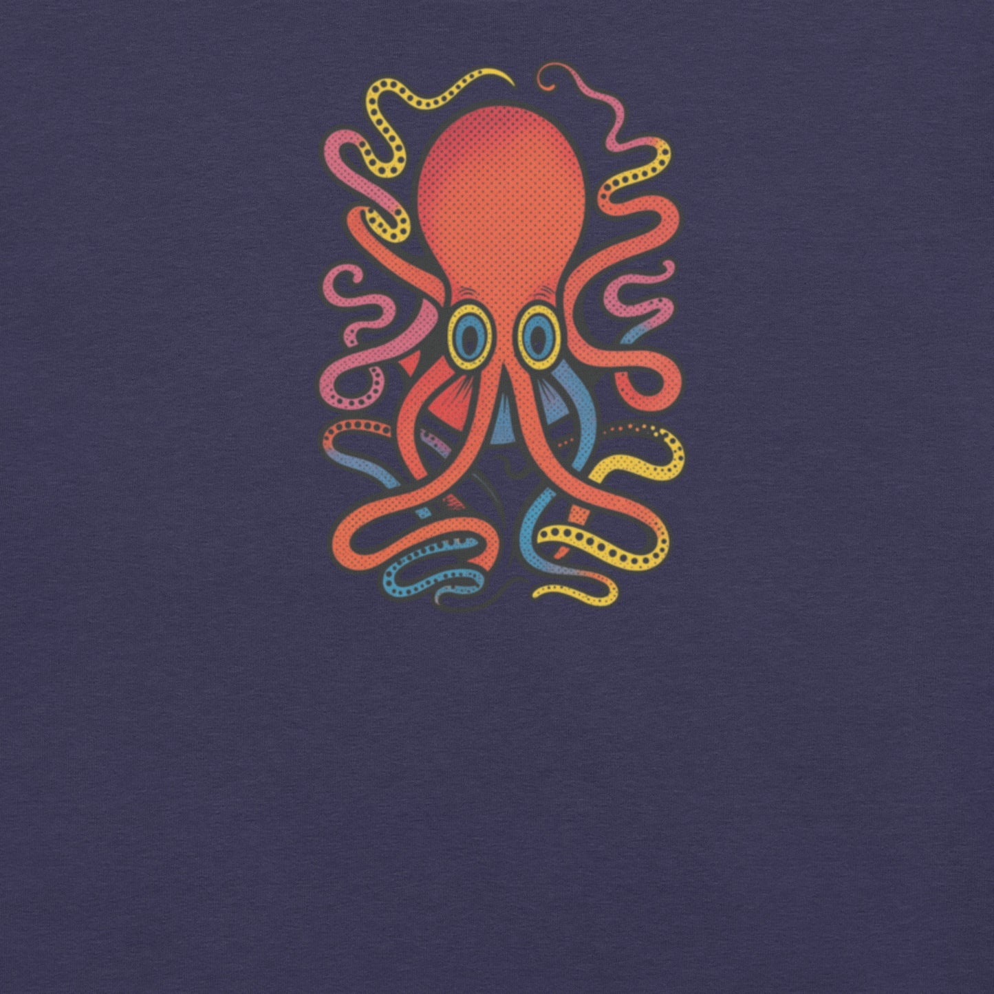8 Armed Cuttlefish pop art t-shirt — colorful cuttlefish illustration on unisex Bella Canvas tee