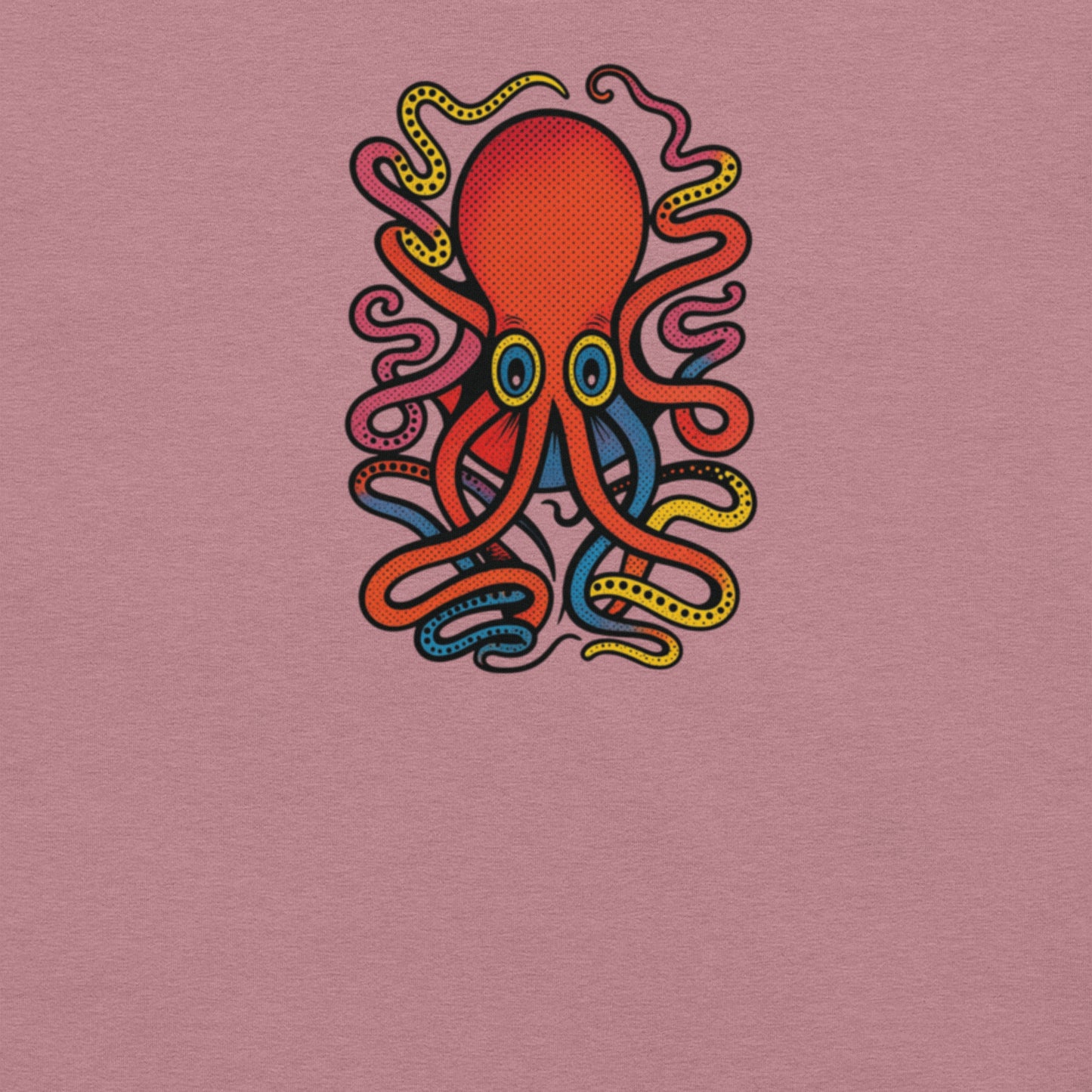 8 Armed Cuttlefish pop art t-shirt — colorful cuttlefish illustration on unisex Bella Canvas tee