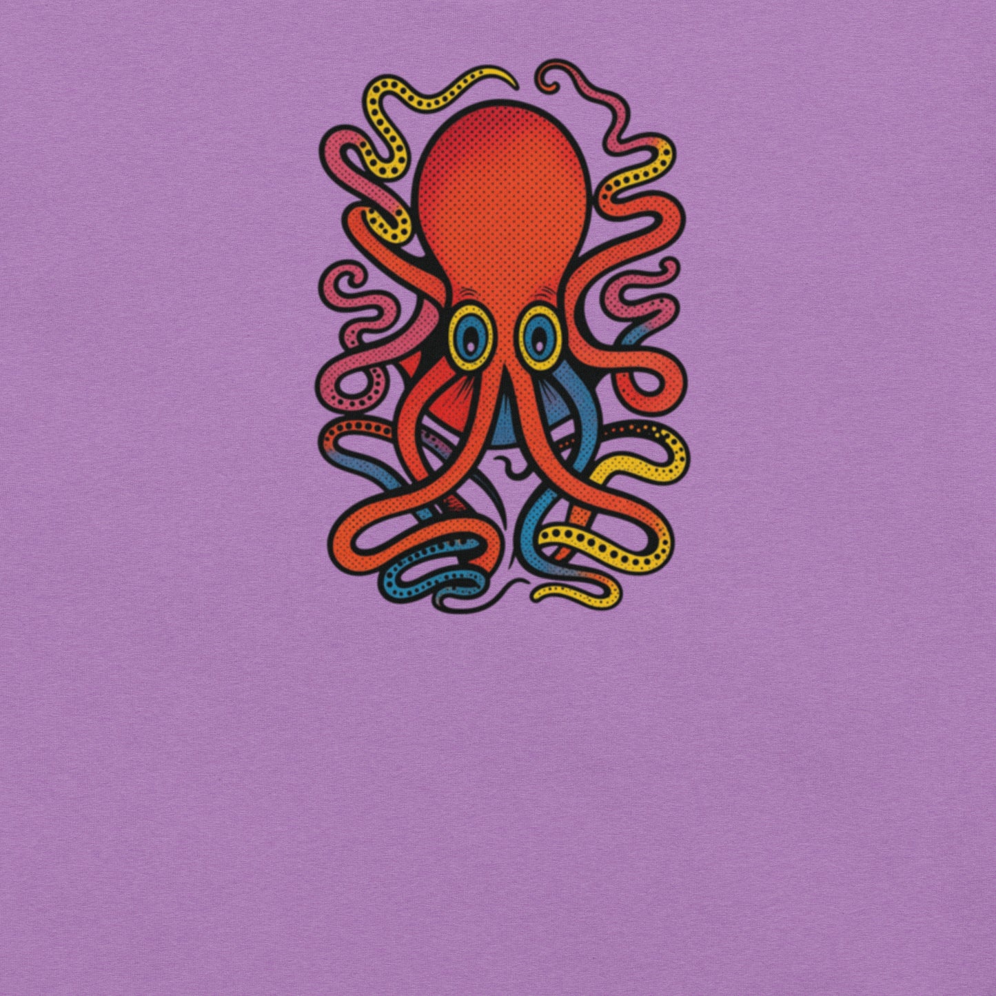 8 Armed Cuttlefish pop art t-shirt — colorful cuttlefish illustration on unisex Bella Canvas tee