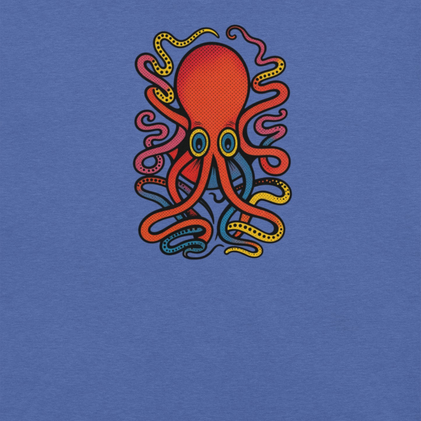 8 Armed Cuttlefish pop art t-shirt — colorful cuttlefish illustration on unisex Bella Canvas tee